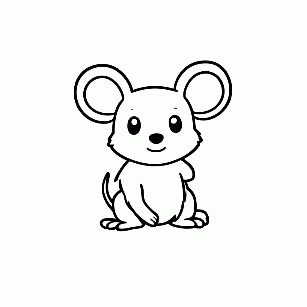 Desenho de Filhote De Rato para colorir e imprimir grátis em folha A4