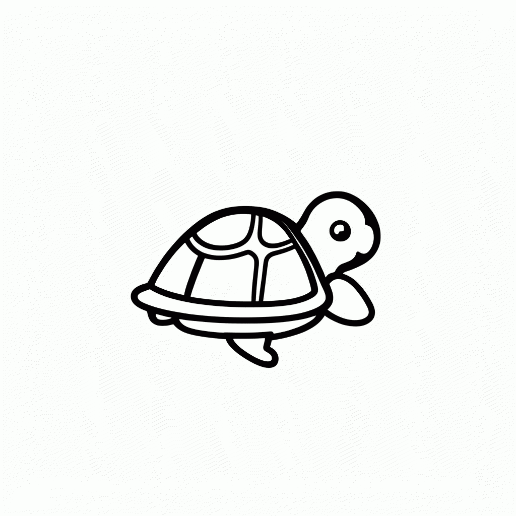 Desenho de Filhote De Tartaruga para colorir e imprimir grátis em folha A4