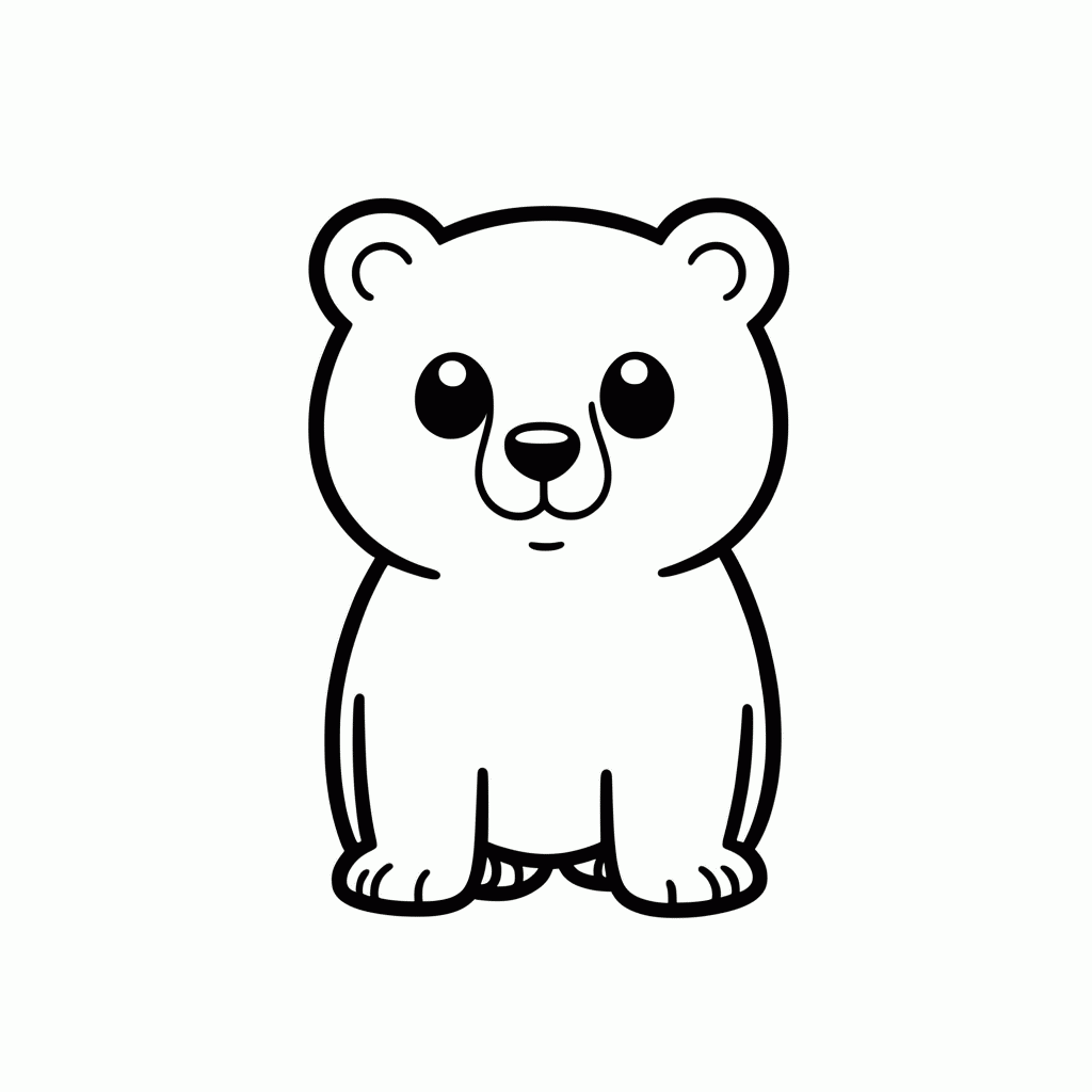 Desenho de Filhote De Urso Polar para colorir e imprimir grátis em folha A4