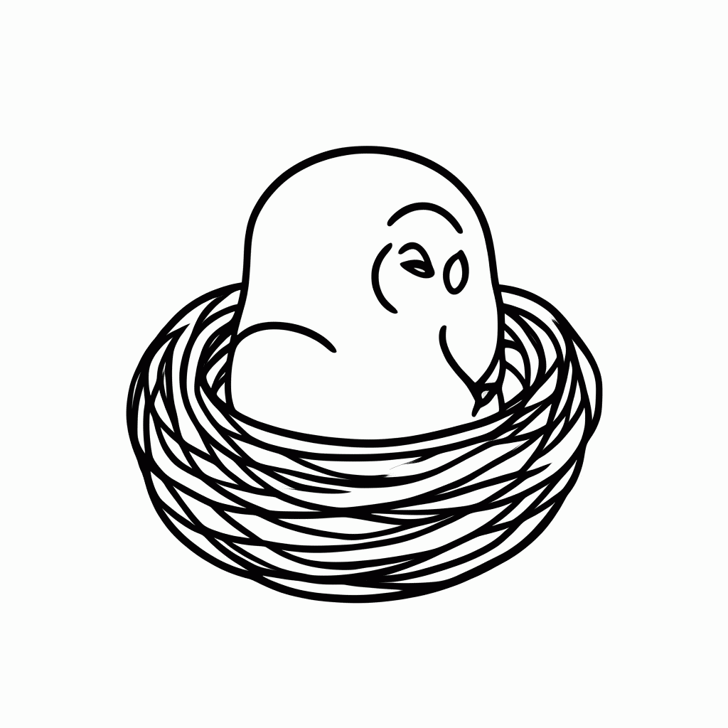 Desenho de Filhote No Ninho para colorir e imprimir grátis em folha A4