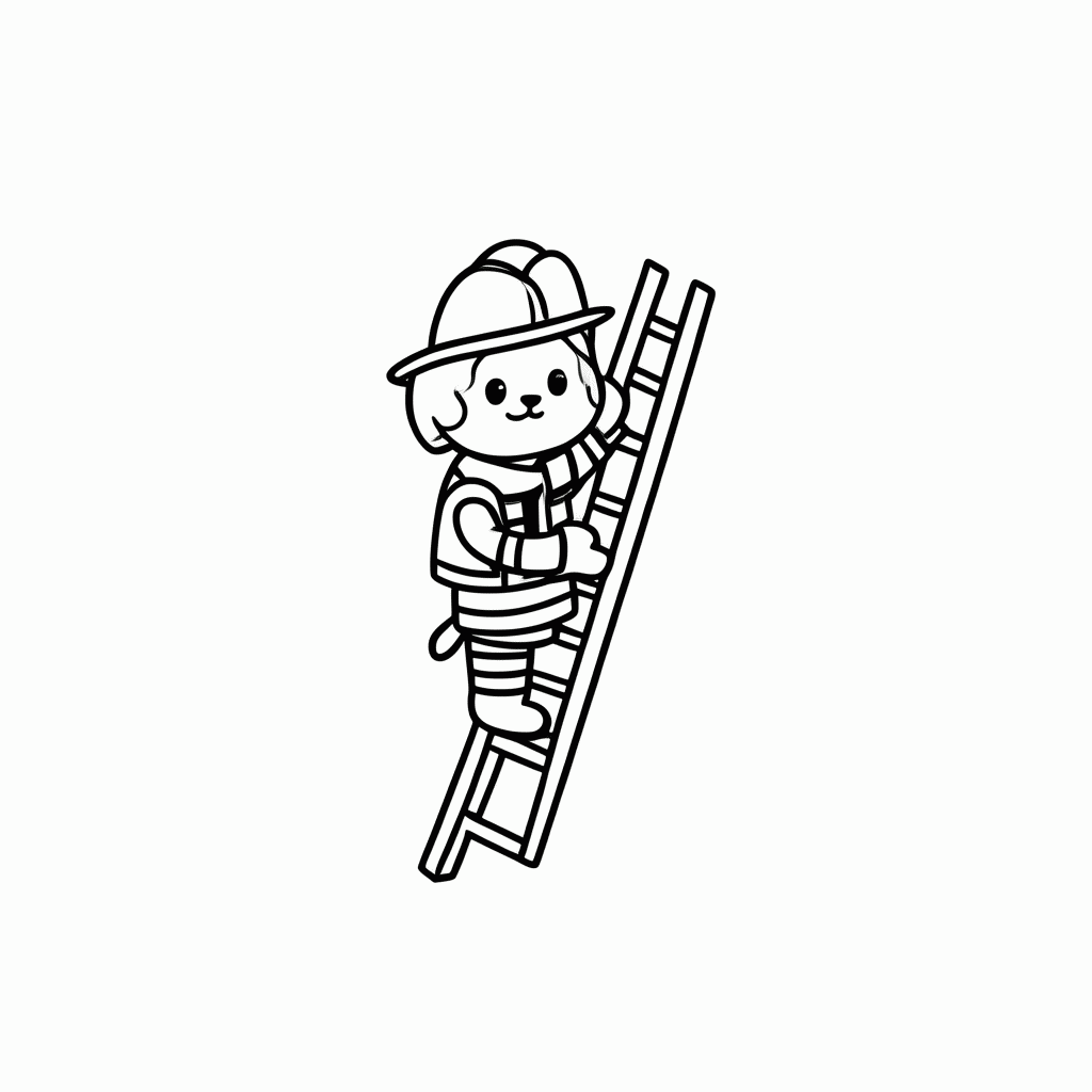 Desenho de Gato na Escada para colorir e imprimir grátis em folha A4