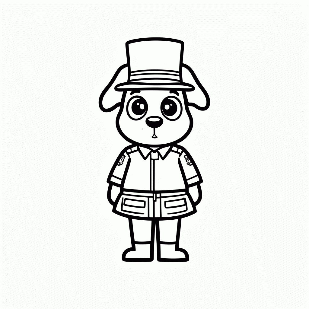 Desenho de Cachorro Soldadinho para colorir e imprimir grátis em folha A4