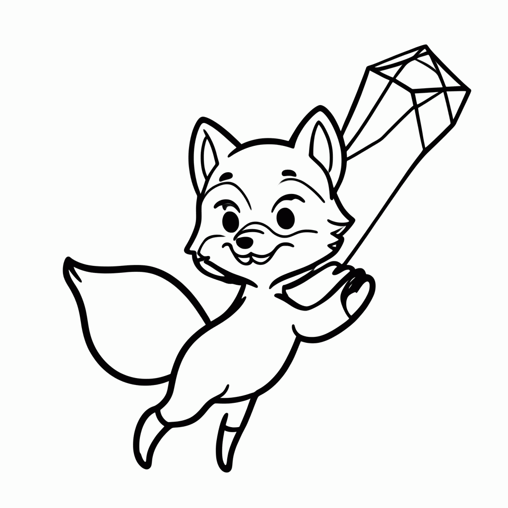 Desenho de Raposa com Pipa para colorir e imprimir grátis em folha A4