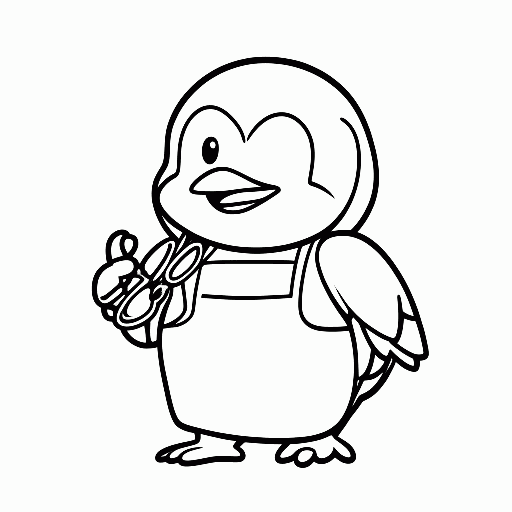 Desenho de Pinguim Barbeiro para colorir e imprimir grátis em folha A4
