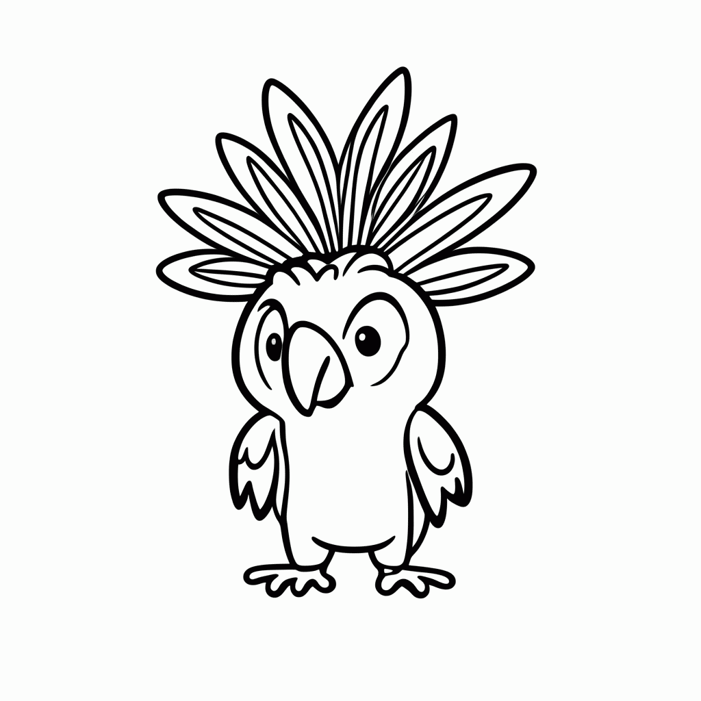 Desenho de Arara no Carnaval para colorir e imprimir grátis em folha A4