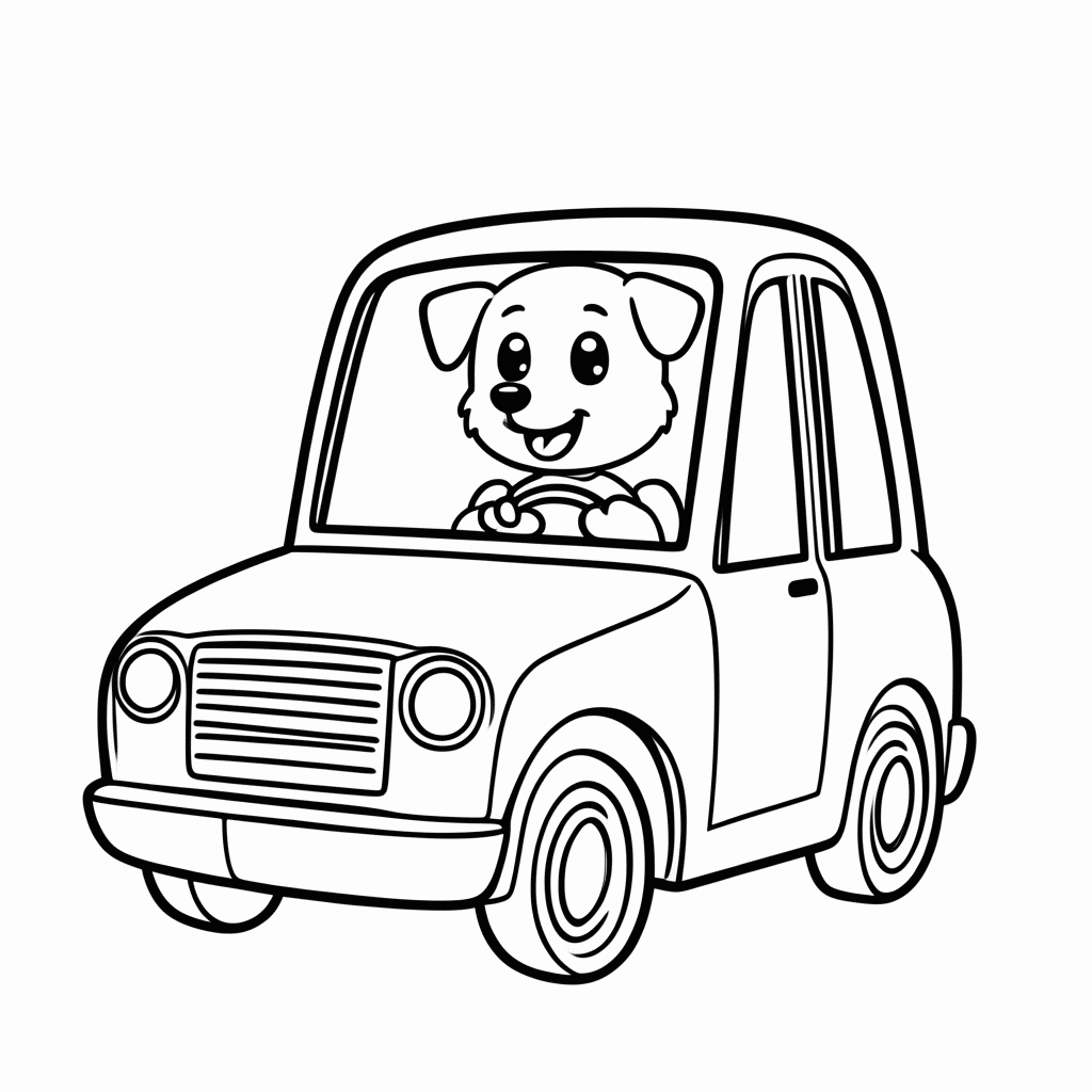 Desenho de Cachorro de Táxi para colorir e imprimir grátis em folha A4