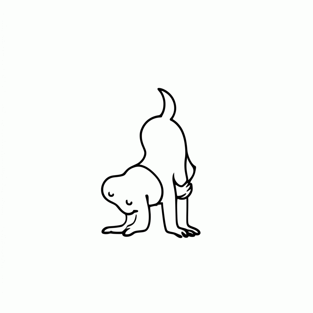 Desenho de Cachorro Acrobata para colorir e imprimir grátis em folha A4