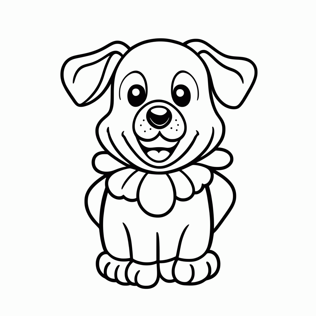 Desenho de Cachorro Palhaço para colorir e imprimir grátis em folha A4