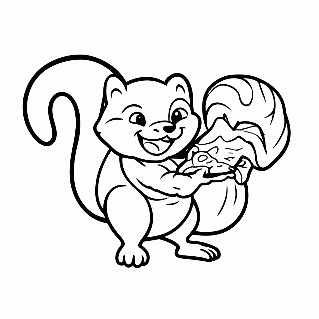 Desenho de Esquilo Decorando Biscoitos para colorir e imprimir grátis em folha A4