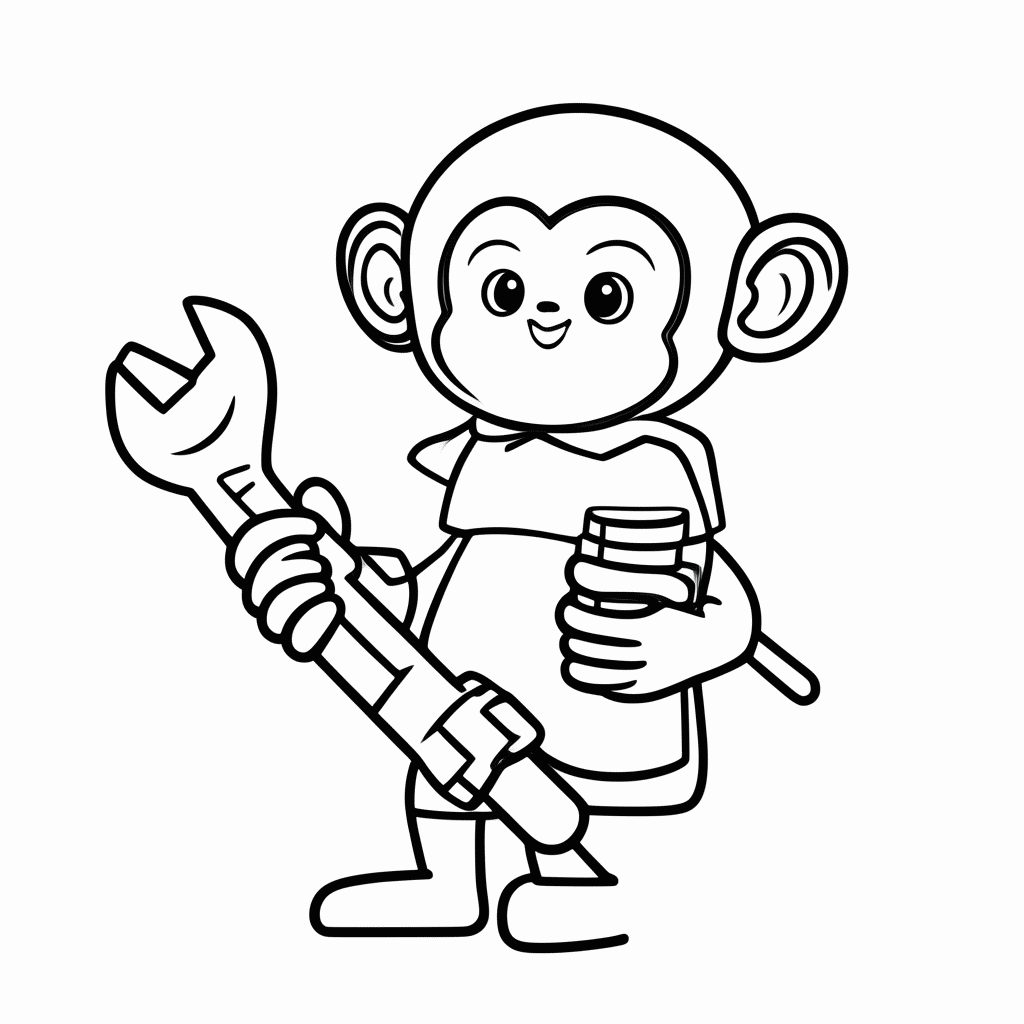 Desenho de Macaco Encanador para colorir e imprimir grátis em folha A4