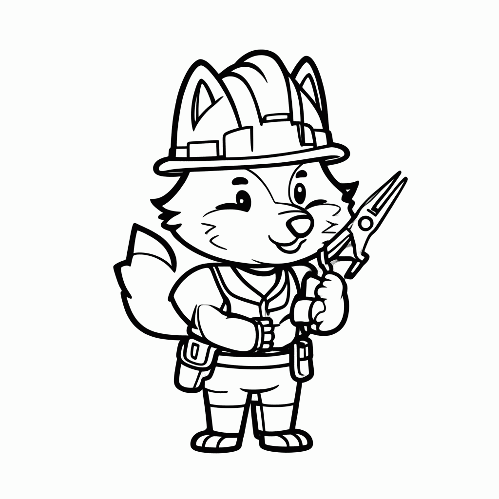 Desenho de Raposa Eletricista para colorir e imprimir grátis em folha A4