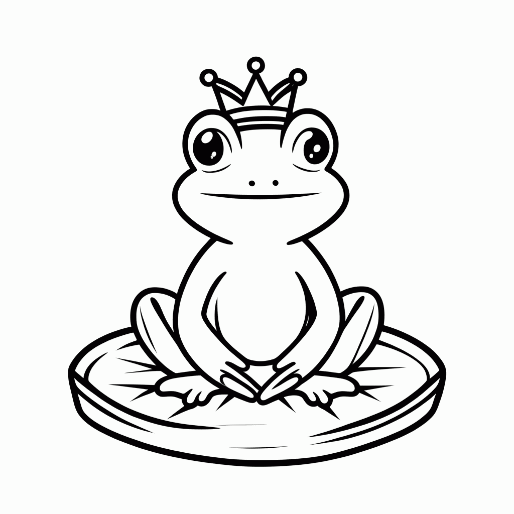 Desenho de Sapo Príncipe para colorir e imprimir grátis em folha A4