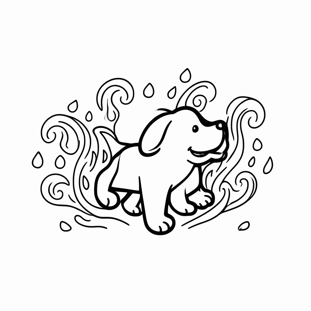 Desenho de Cachorro de Água para colorir e imprimir grátis em folha A4