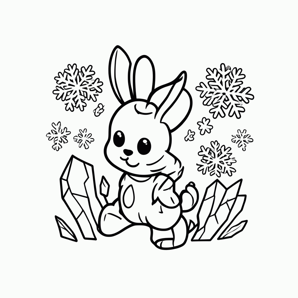 Desenho de Coelho de Gelo para colorir e imprimir grátis em folha A4