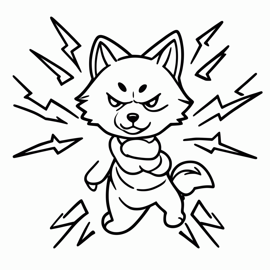 Desenho de Lobo do Trovão para colorir e imprimir grátis em folha A4