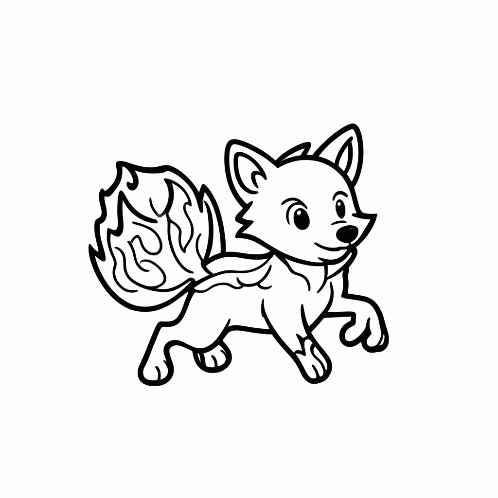 Desenho de Raposa de Fogo para colorir e imprimir grátis em folha A4
