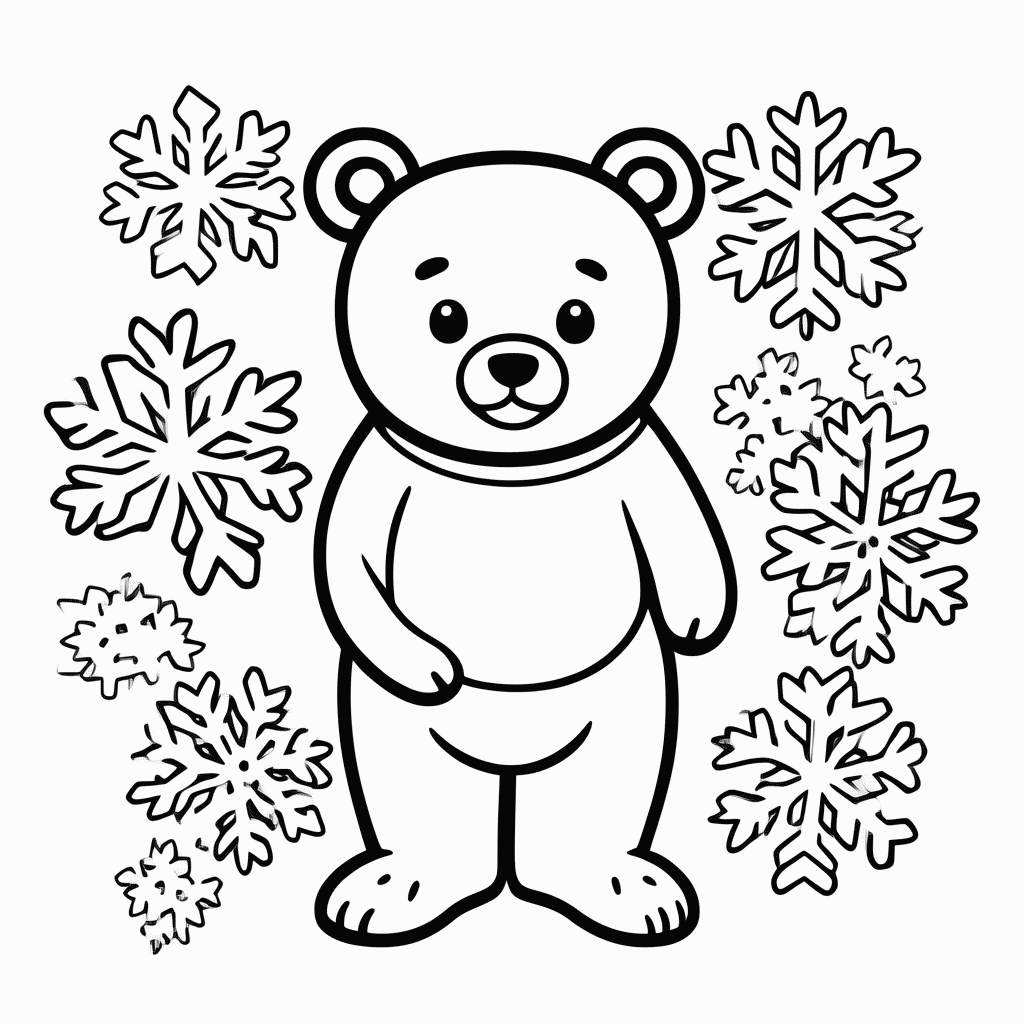Desenho de Urso de Gelo para colorir e imprimir grátis em folha A4