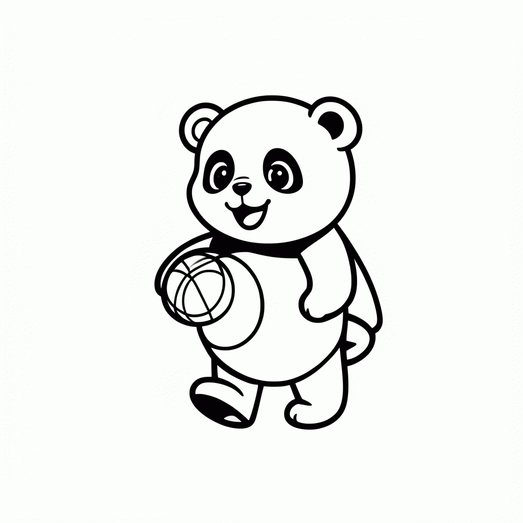 Desenho de Panda no Recreio para colorir e imprimir grátis em folha A4