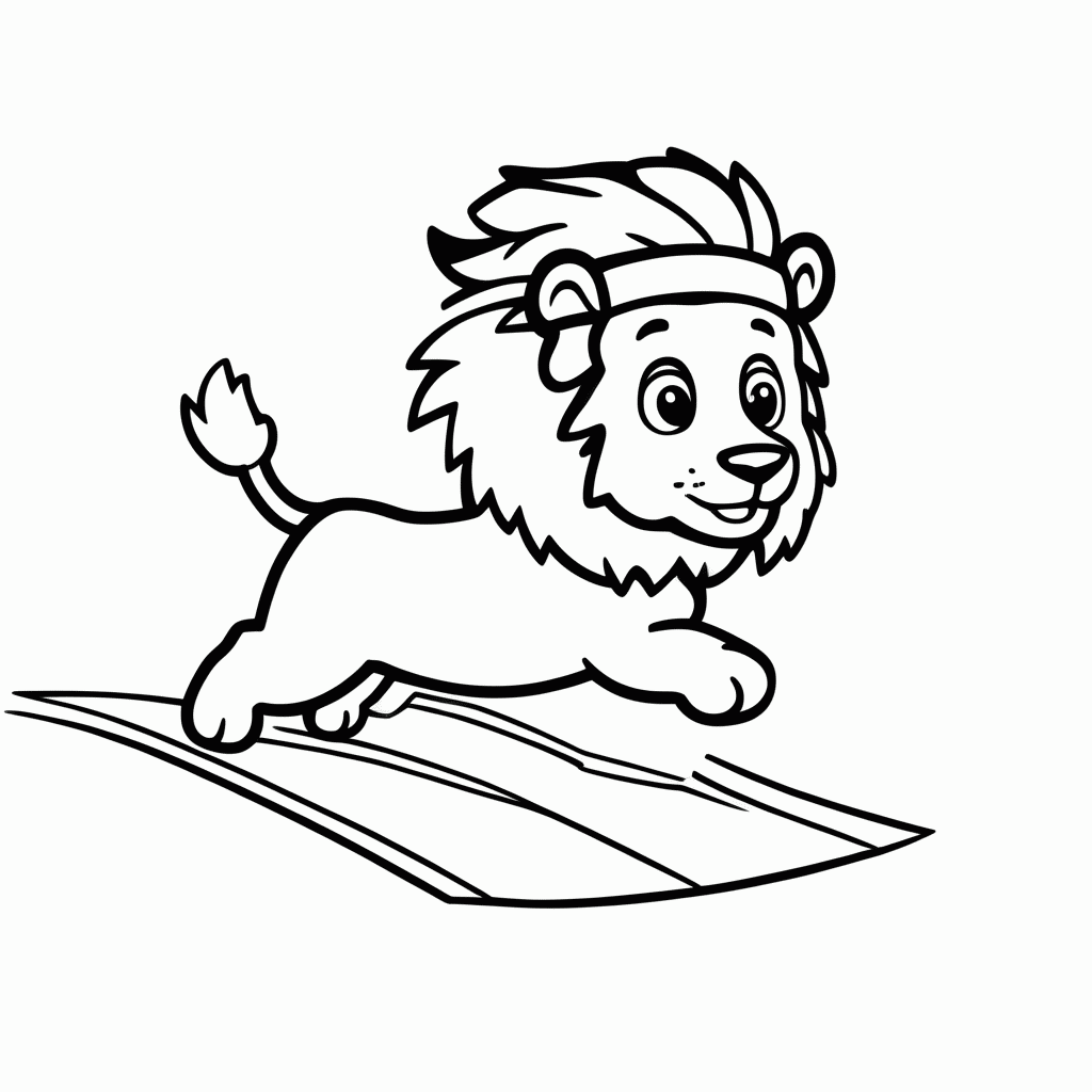 Desenho de Leão Corredor para colorir e imprimir grátis em folha A4
