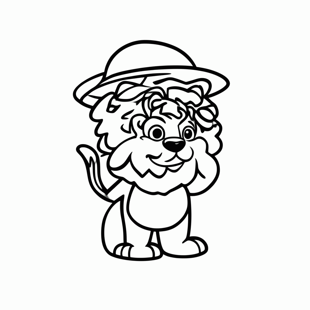 Desenho de Leão no Safári para colorir e imprimir grátis em folha A4