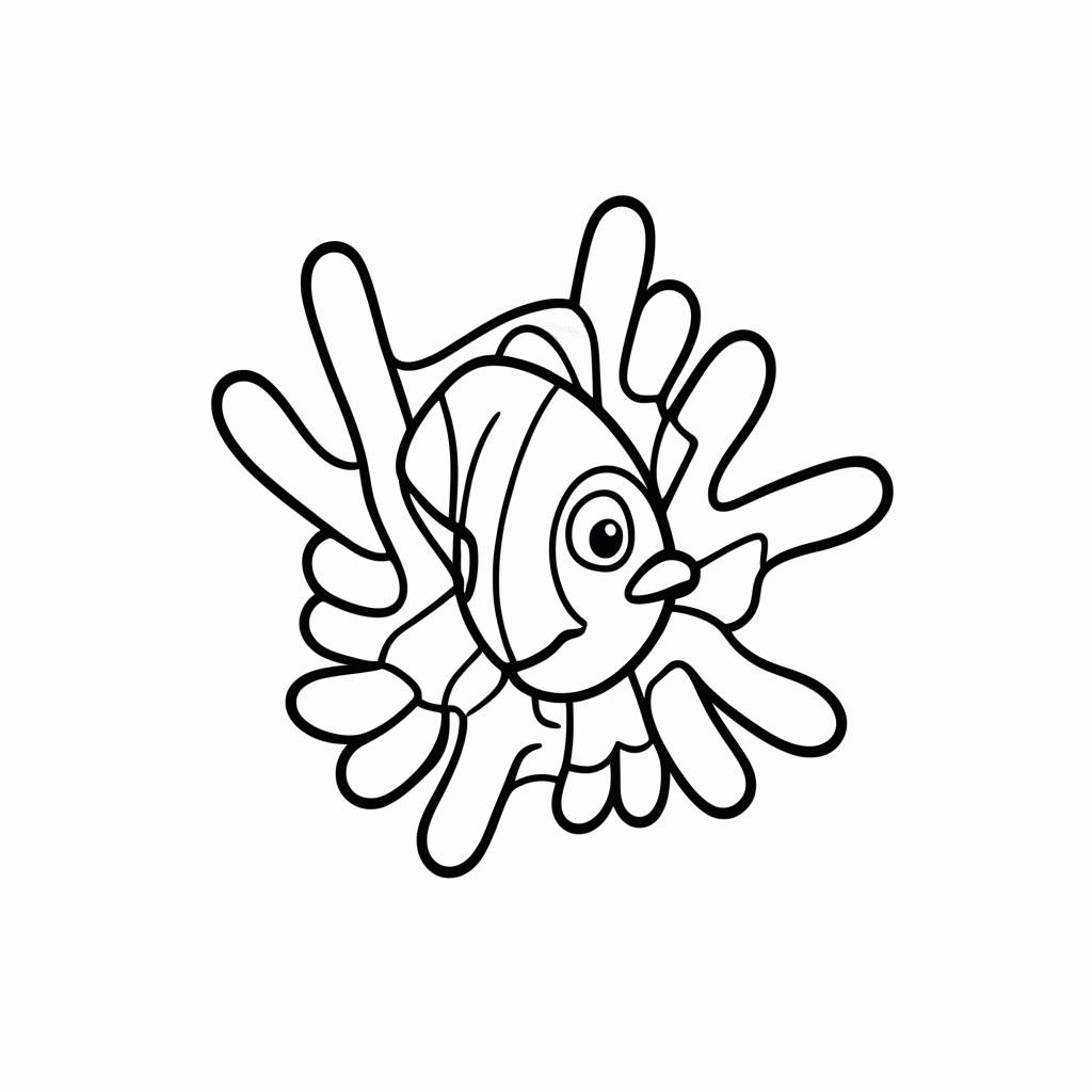 Desenho de Peixe-Palhaço para colorir e imprimir grátis em folha A4