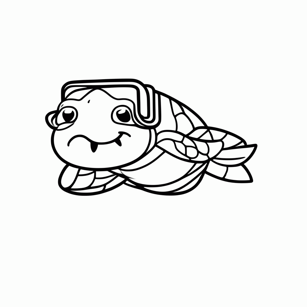 Desenho de Tartaruga com Óculos para colorir e imprimir grátis em folha A4