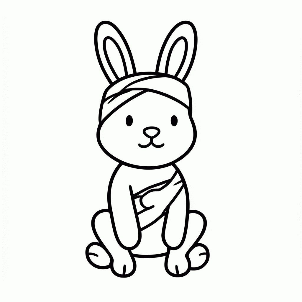 Desenho de Coelho Paciente para colorir e imprimir grátis em folha A4
