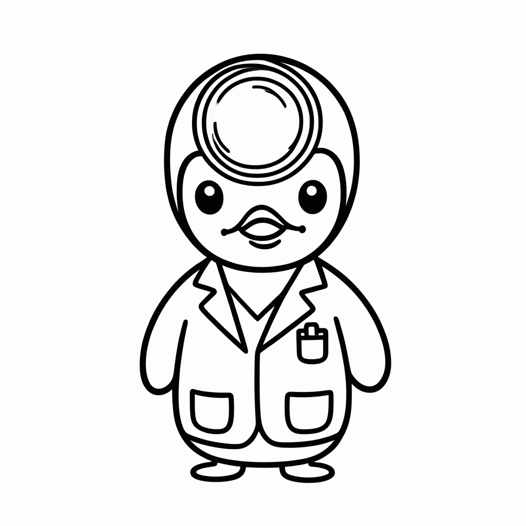 Desenho de Pinguim Médico para colorir e imprimir grátis em folha A4