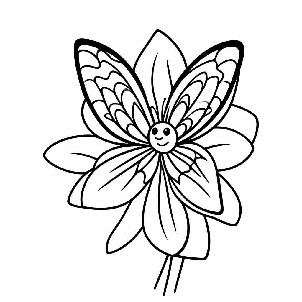 Desenho de Borboleta no Jardim para colorir e imprimir grátis em folha A4