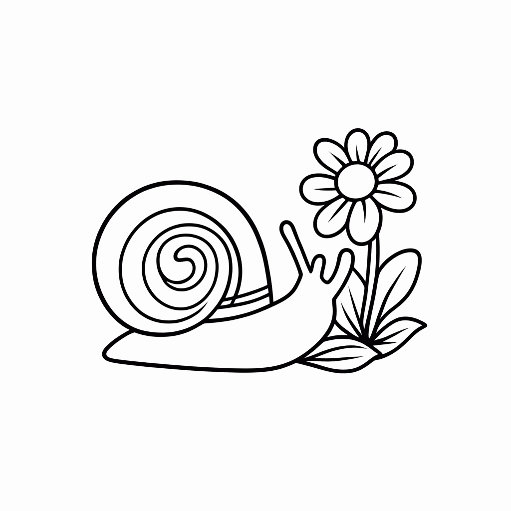 Desenho de Caramujo na Folha para colorir e imprimir grátis em folha A4
