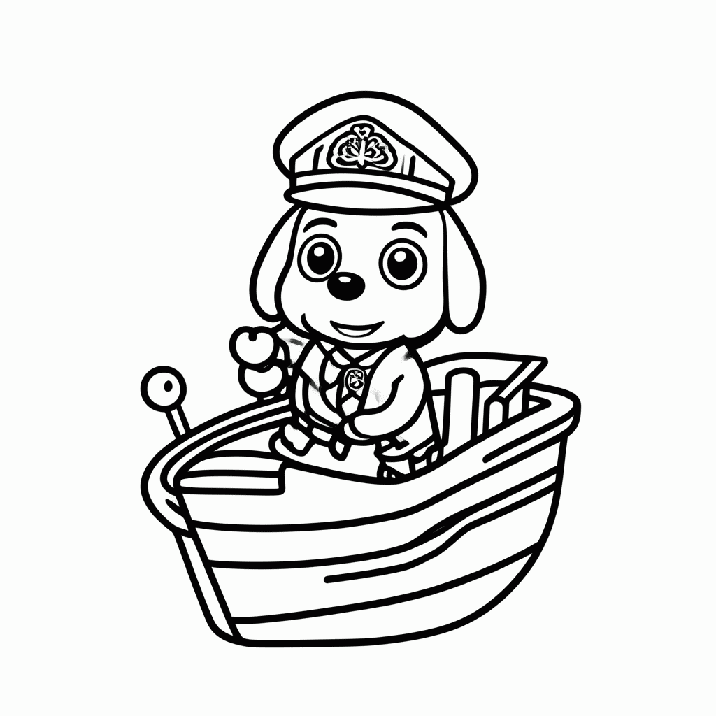 Desenho de Cachorro Capitão para colorir e imprimir grátis em folha A4