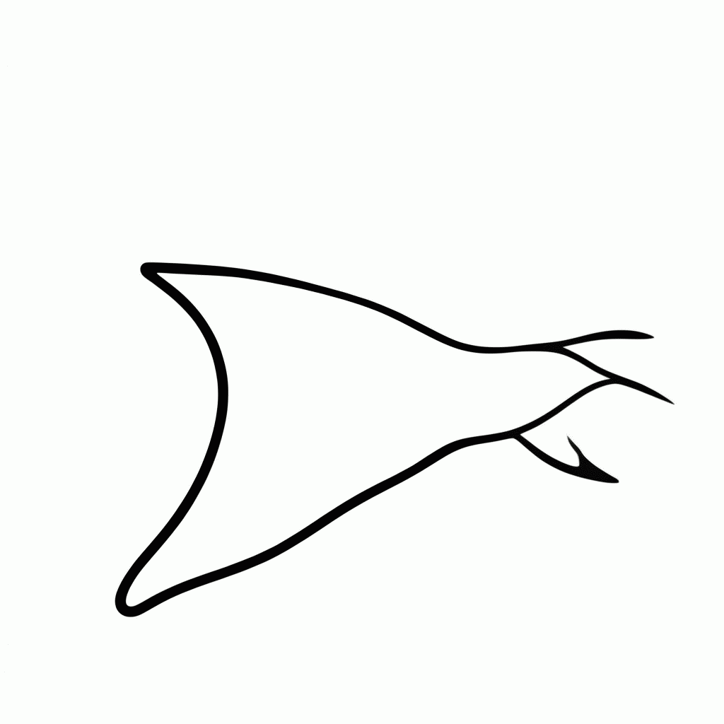 Desenho de Arraia Manta para colorir e imprimir grátis em folha A4