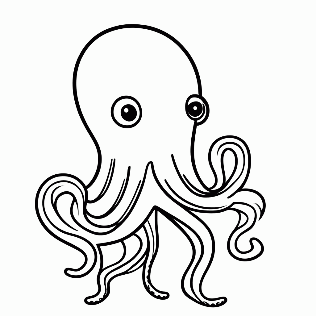 Desenho de Lula Gigante para colorir e imprimir grátis em folha A4