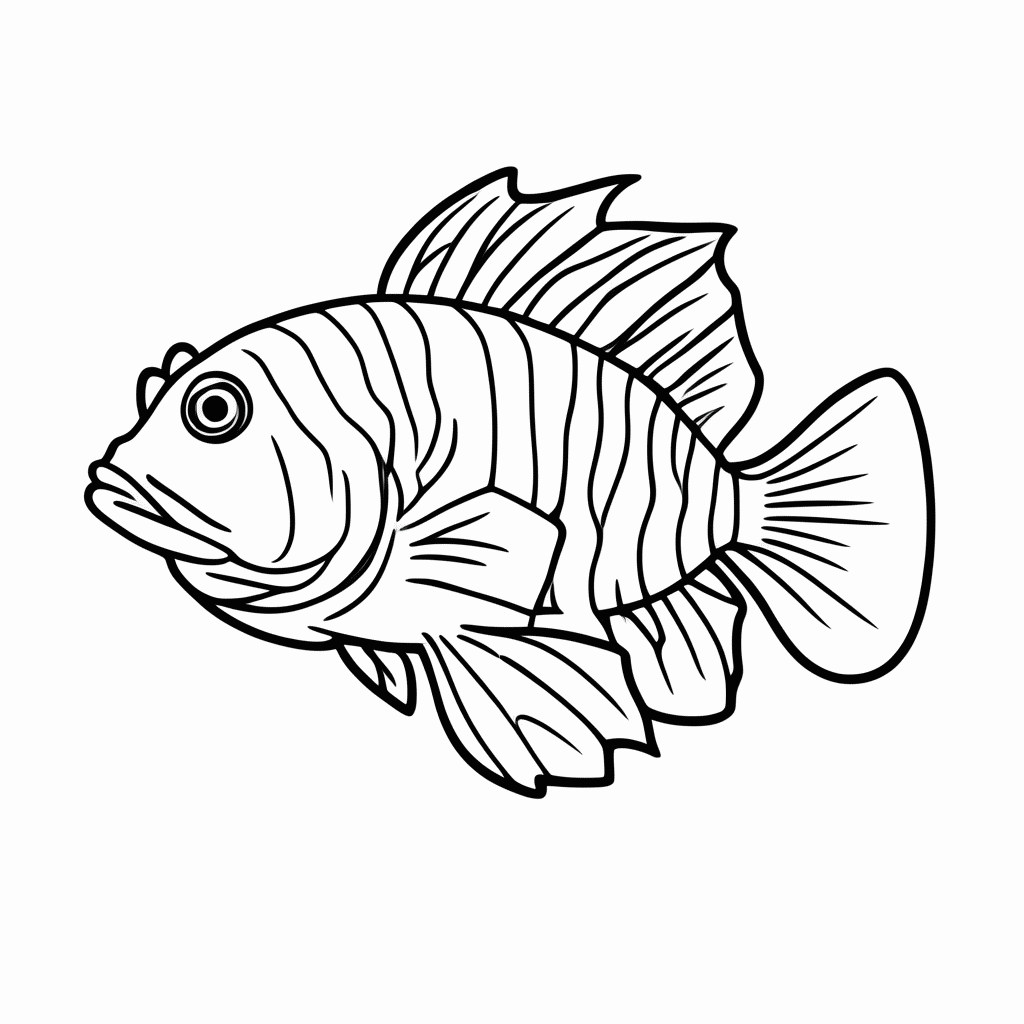Desenho de Peixe Leao para colorir e imprimir grátis em folha A4
