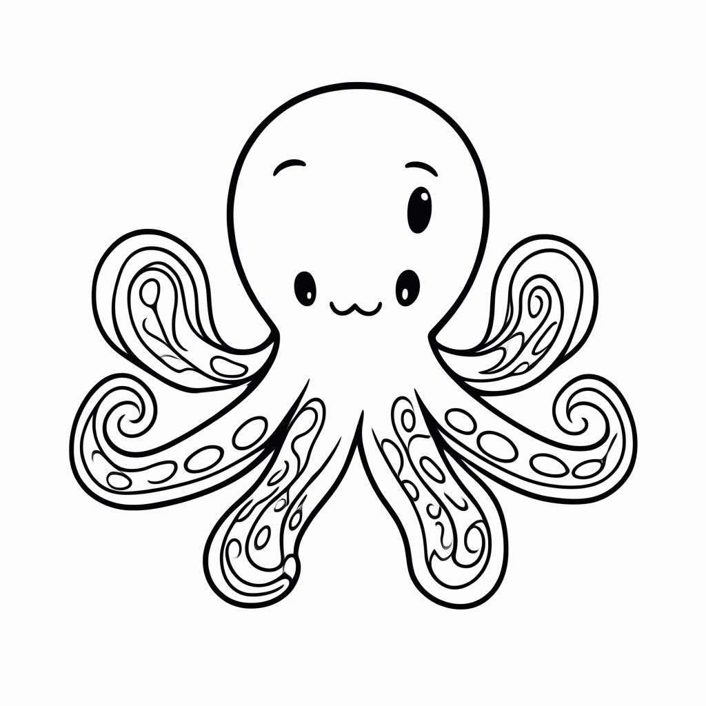 Desenho de Polvo Mimico para colorir e imprimir grátis em folha A4
