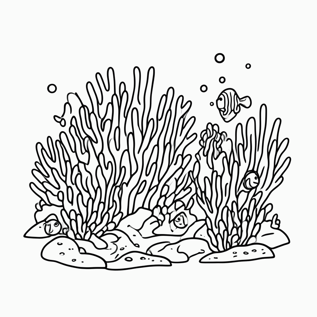 Desenho de Recife De Coral para colorir e imprimir grátis em folha A4