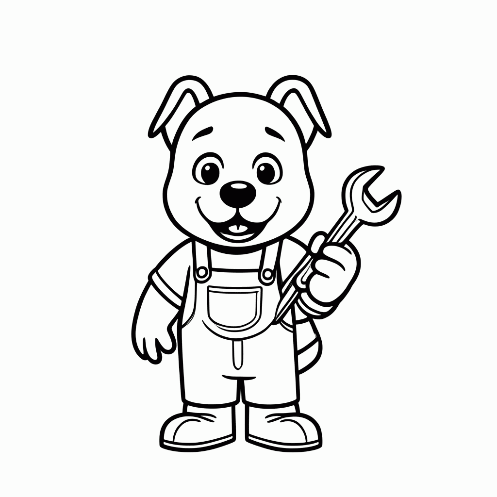 Desenho de Cachorro Mecânico para colorir e imprimir grátis em folha A4
