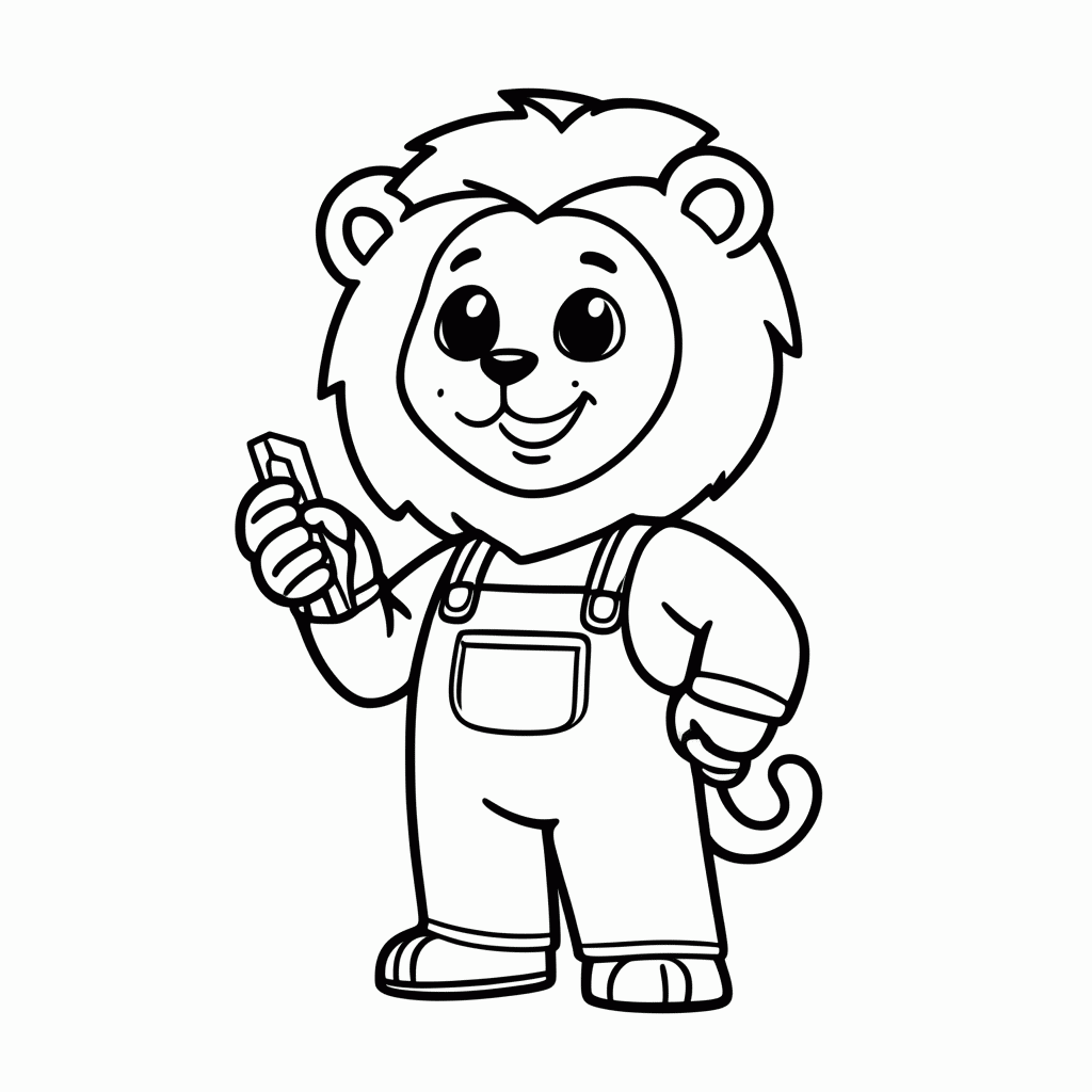 Desenho de Leão Mecânico para colorir e imprimir grátis em folha A4