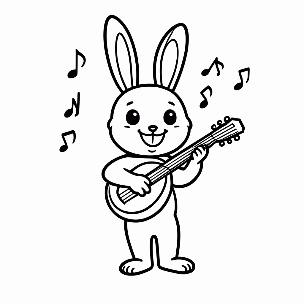 Desenho de Coelho Bardo para colorir e imprimir grátis em folha A4
