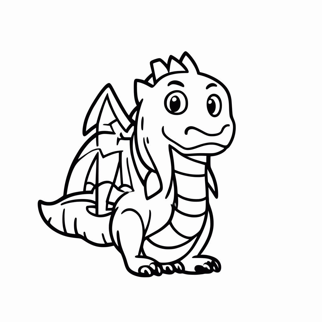 Desenho de Dragão Guardião para colorir e imprimir grátis em folha A4