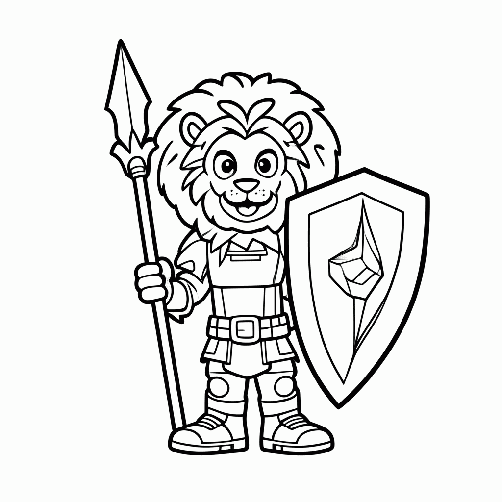 Desenho de Leão Guarda do Castelo para colorir e imprimir grátis em folha A4