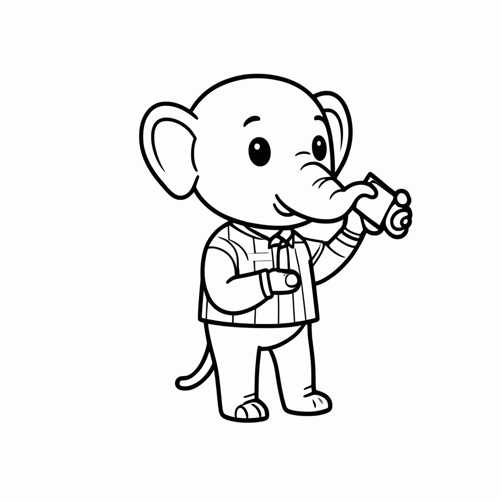 Desenho de Elefante Juiz de Futebol para colorir e imprimir grátis em folha A4