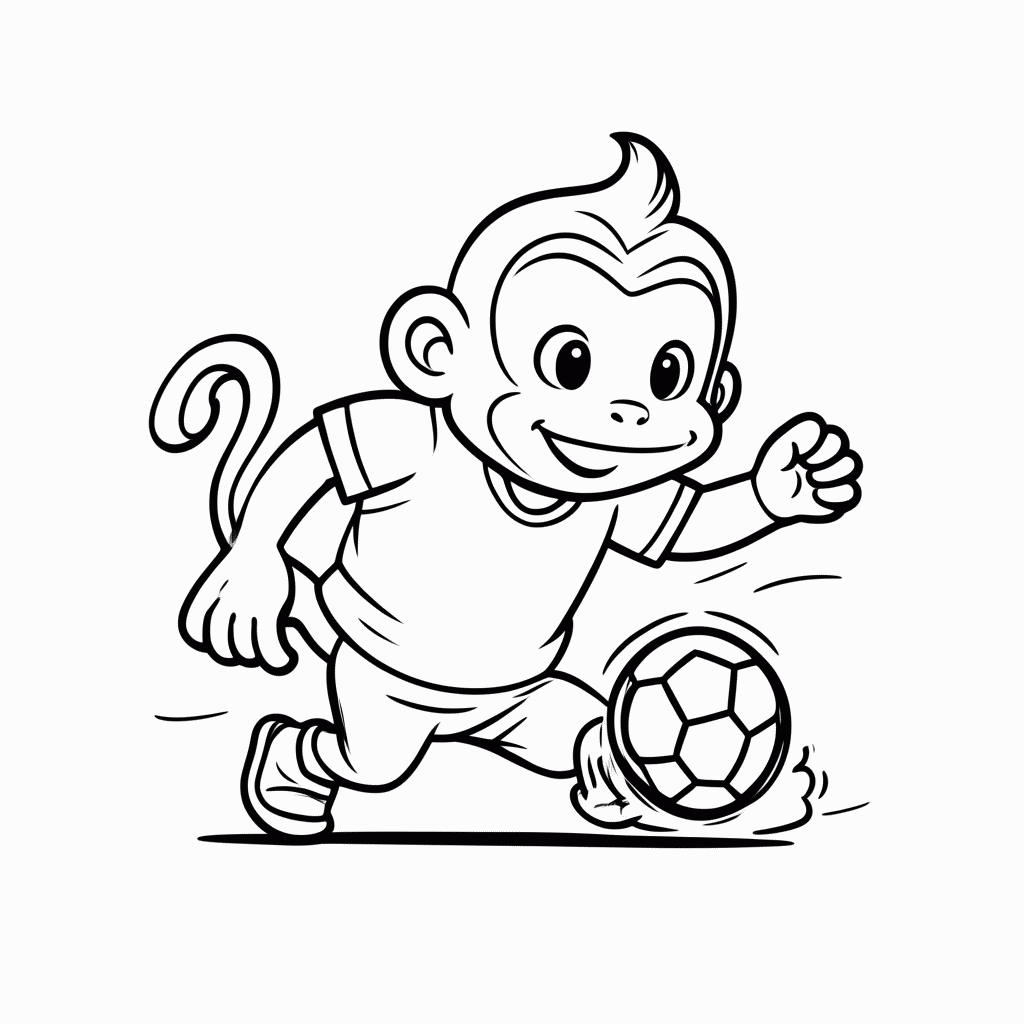 Desenho de Macaco Driblador para colorir e imprimir grátis em folha A4