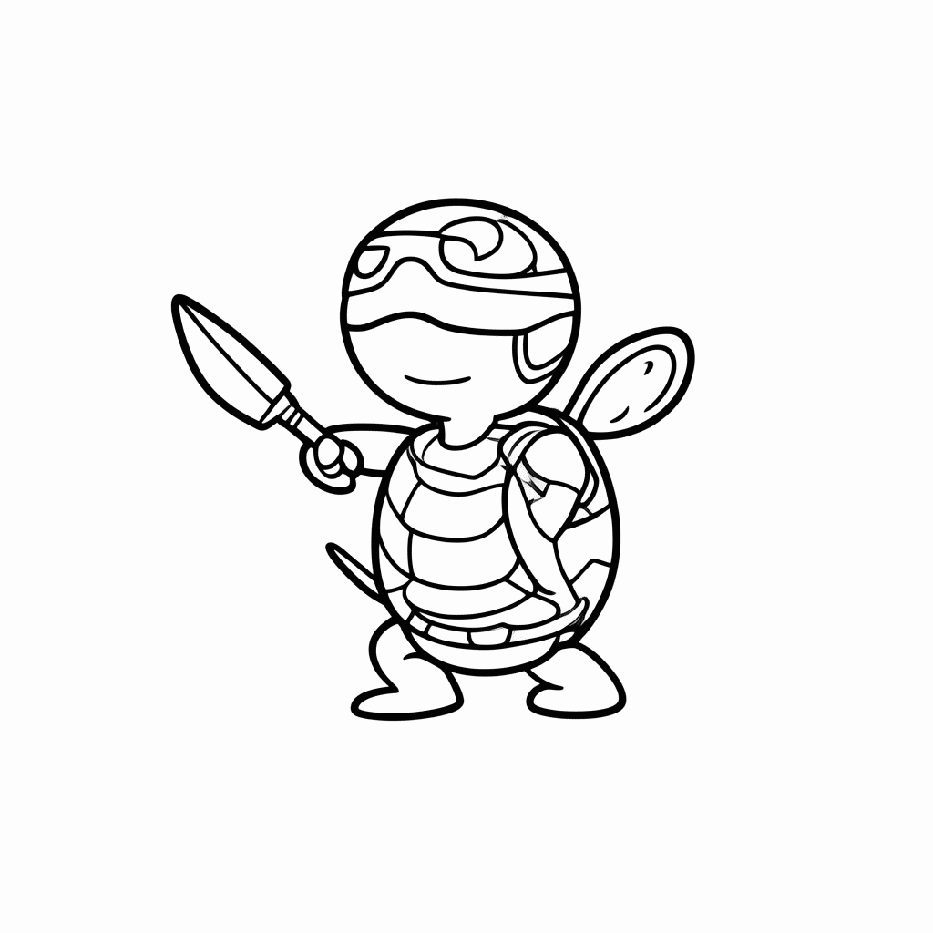 Desenho de Tartaruga Ninja para colorir e imprimir grátis em folha A4