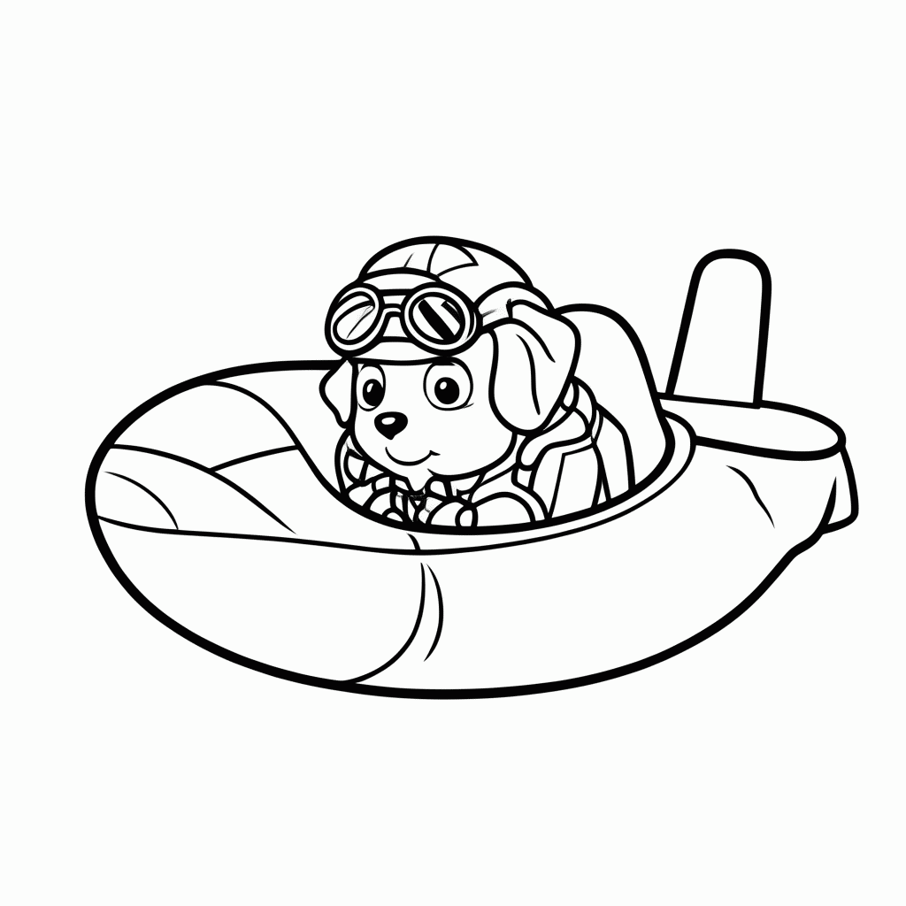 Desenho de Cachorro Piloto para colorir e imprimir grátis em folha A4