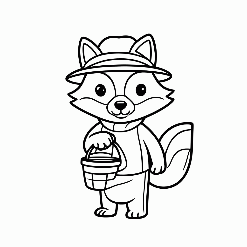 Desenho de Raposa na Praia para colorir e imprimir grátis em folha A4
