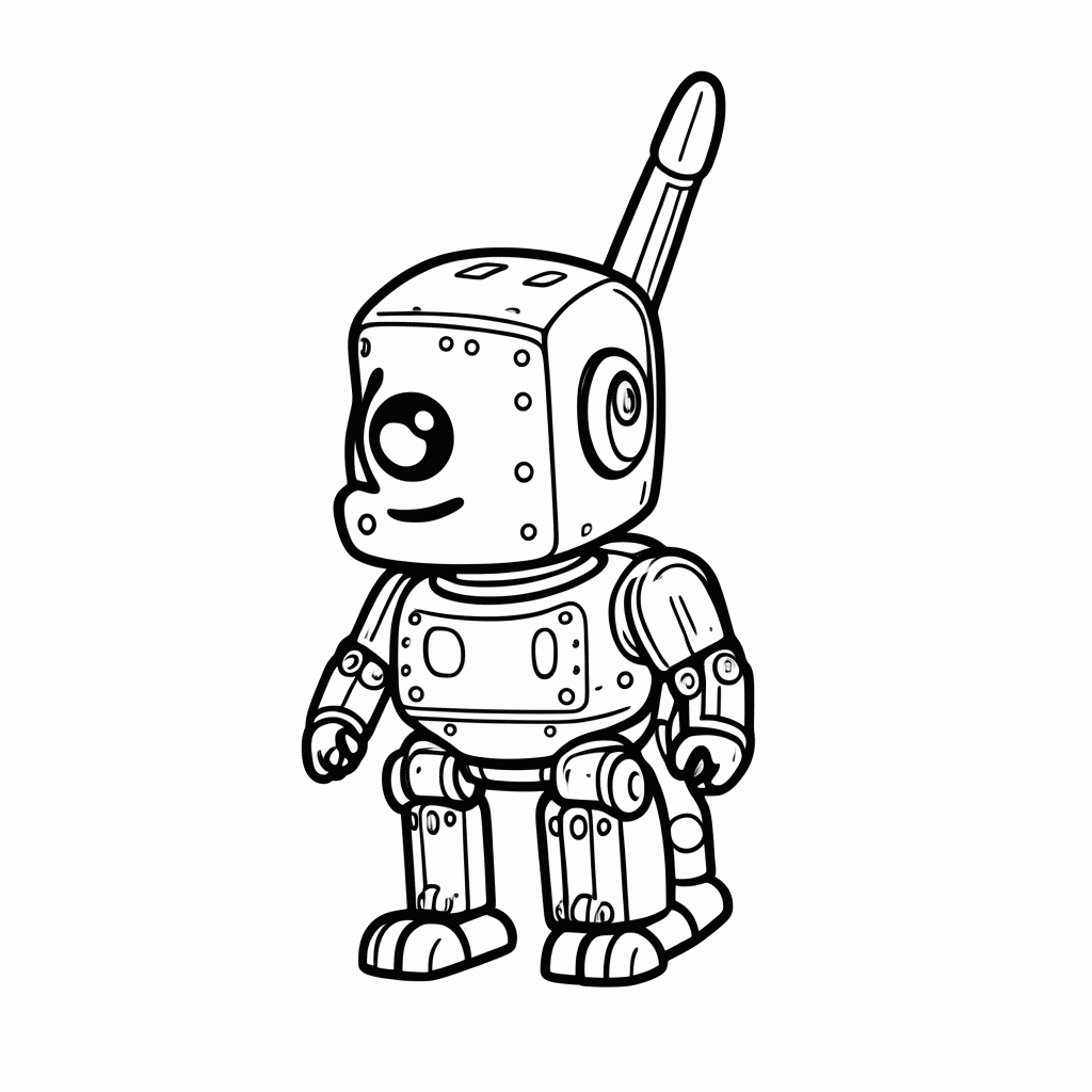 Desenho de Cachorro Robô para colorir e imprimir grátis em folha A4