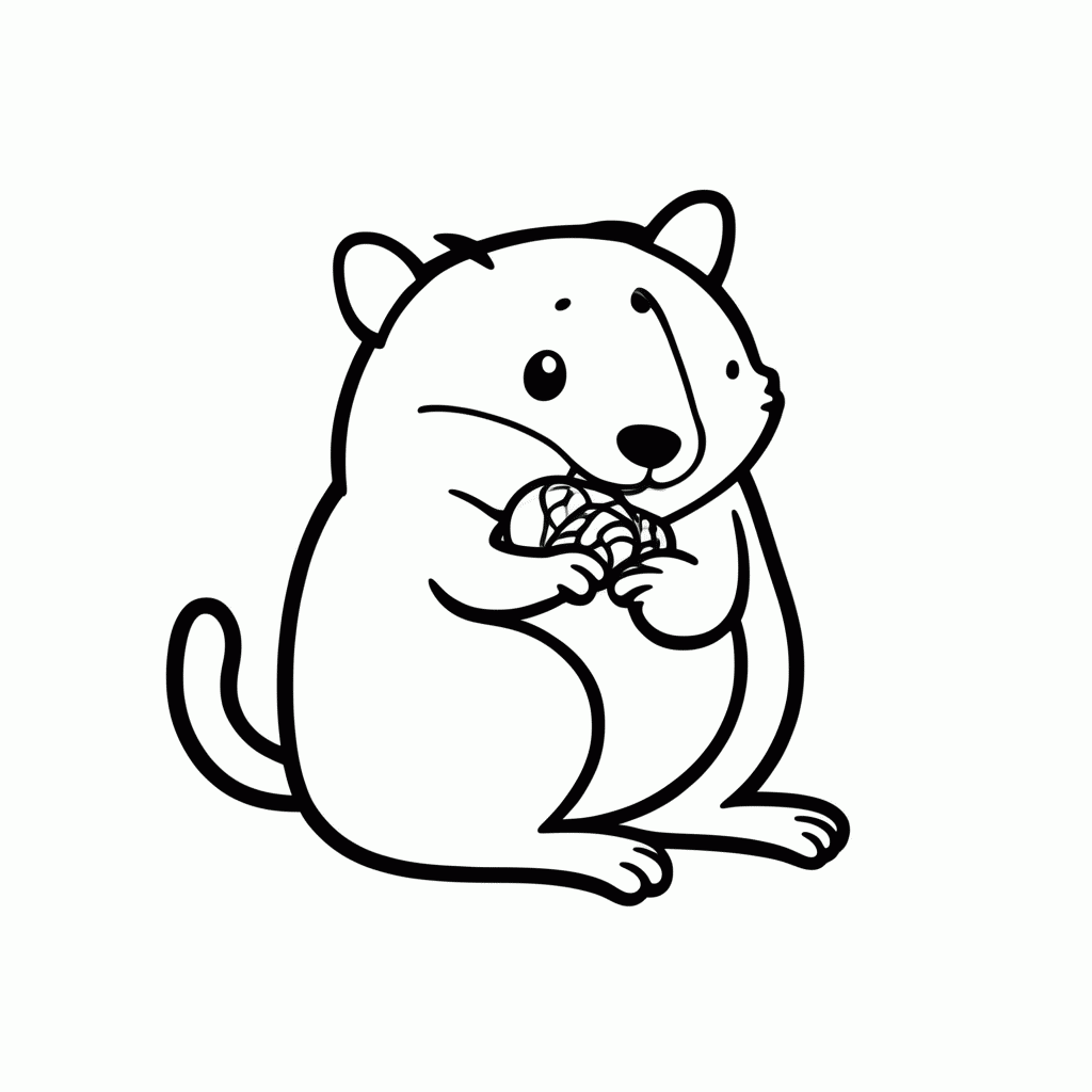 Desenho de Cutia para colorir e imprimir grátis em folha A4