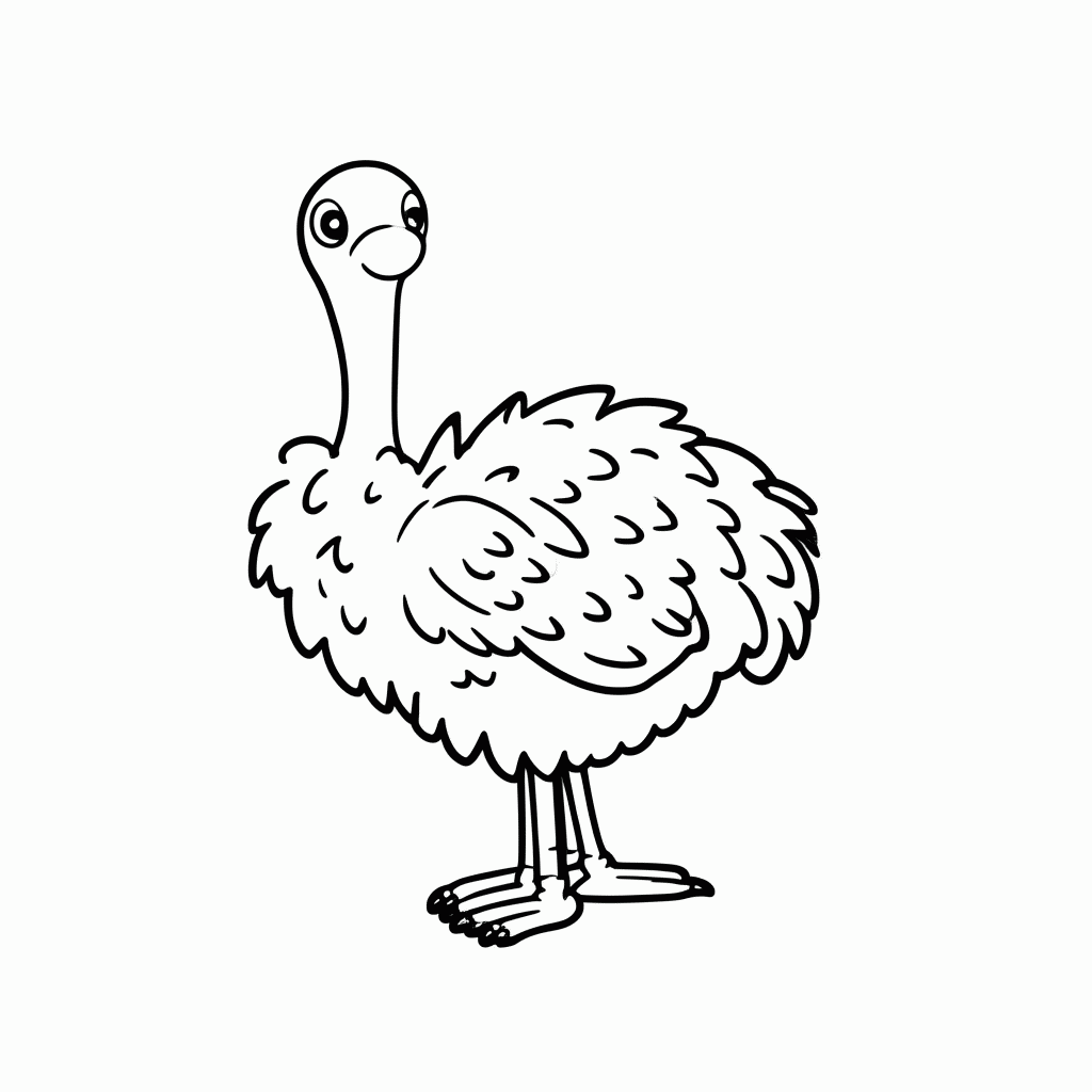 Desenho de Emu para colorir e imprimir grátis em folha A4