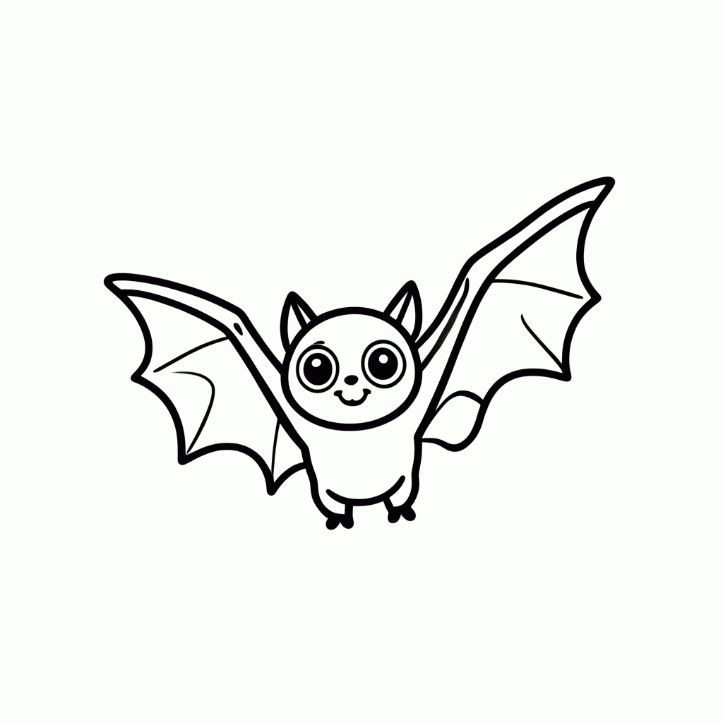 Desenho de Morcego para colorir e imprimir grátis em folha A4